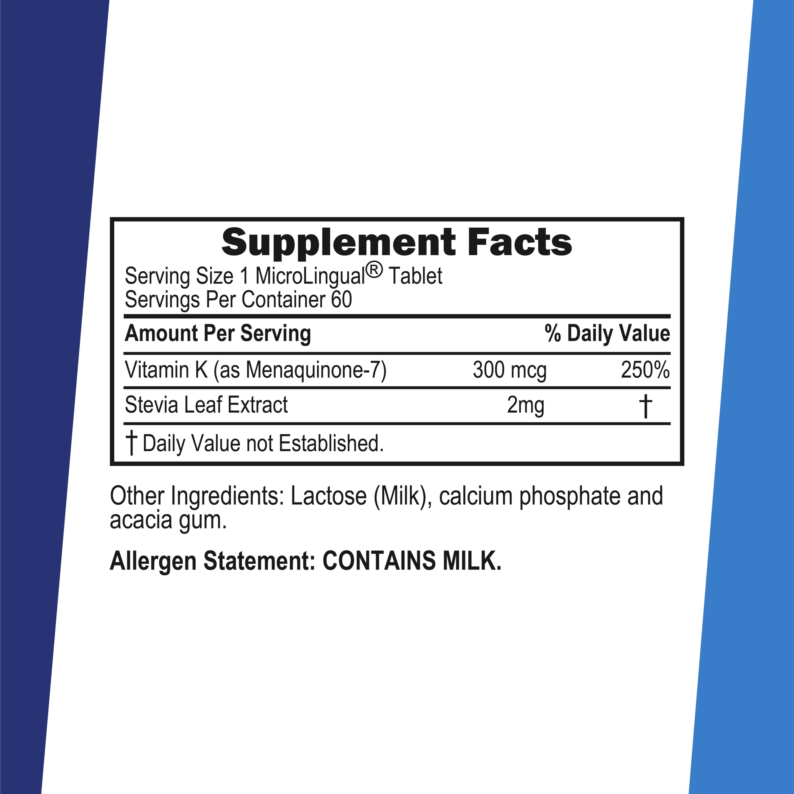 Closeup of the Superior Source Vitamin K2 MK-7 bottle highlighting easy sublingual tablets.
