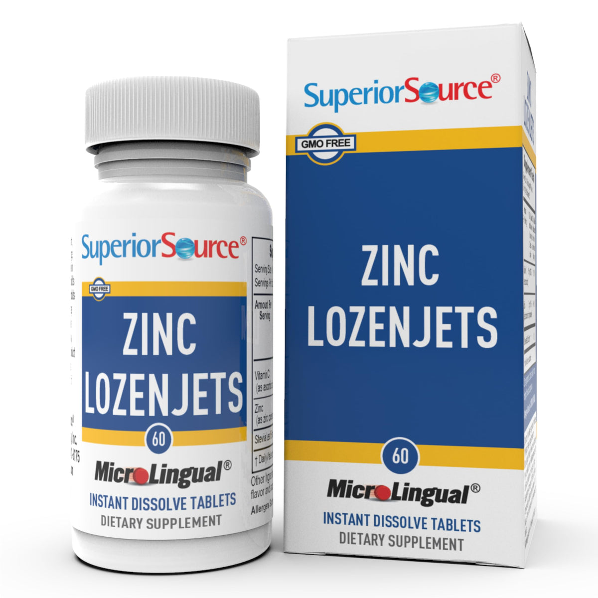 Superior Source Zinc Lozenjets bottle-front for easy daily immune support