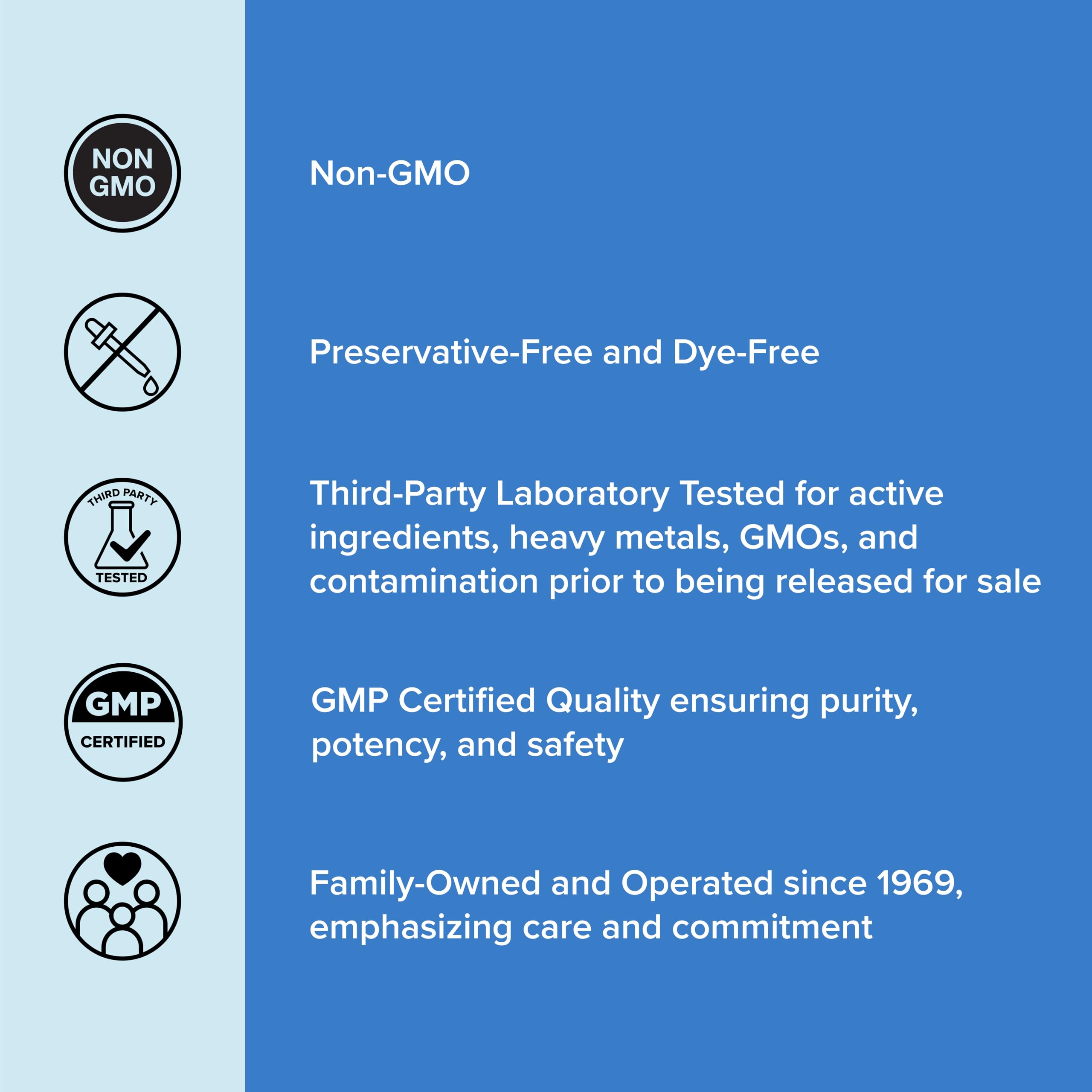 Official packaging label and facility quality badges