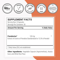 Close-up of 6-paradol standardized extract showing potency
