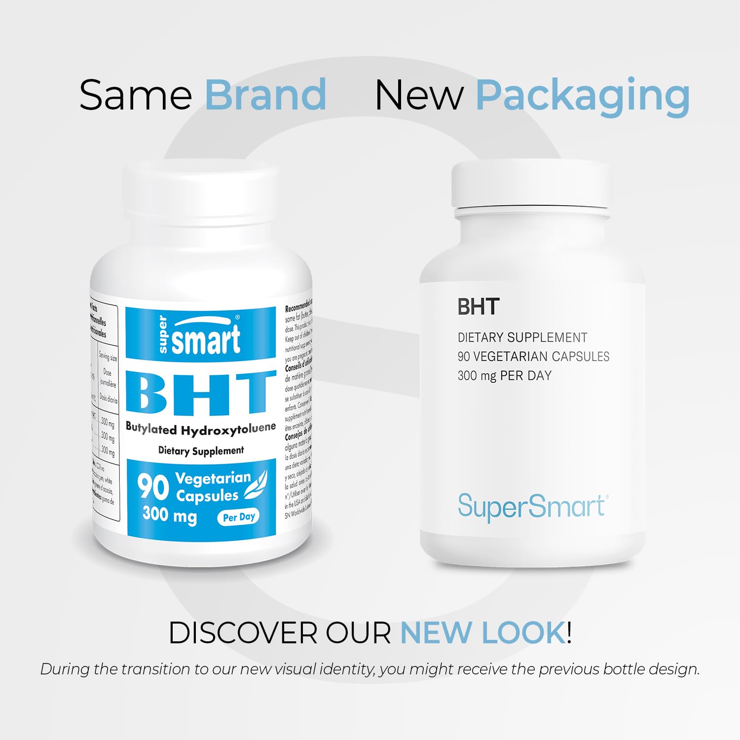 Supersmart BHT daily dose bottle label on display