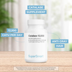 Supersmart Catalase 500mg delayed-release capsules in view, emphasizing gastro-resistant design for consistent effect