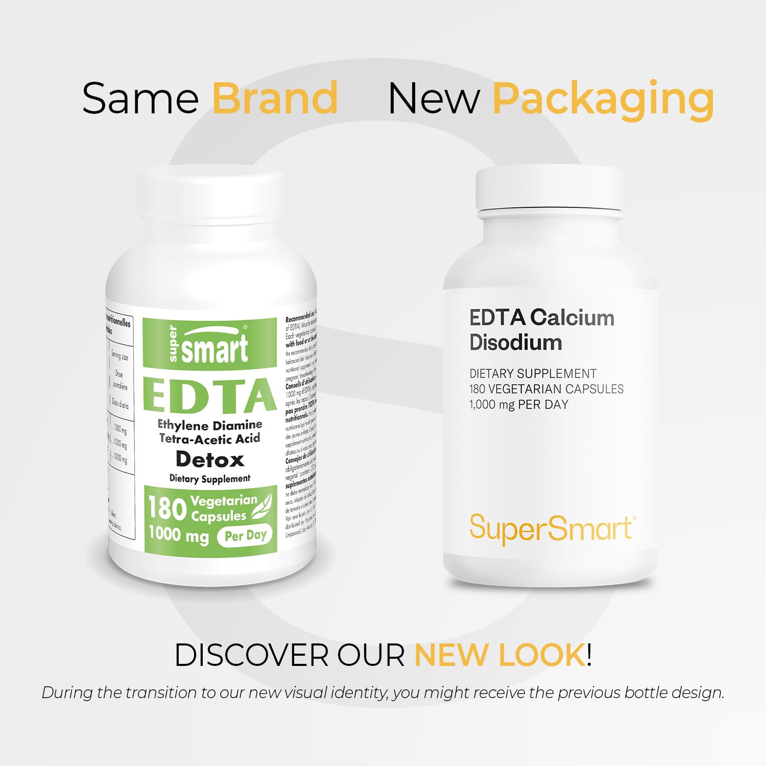 Supersmart EDTA capsules close-up highlighting easy-to-swallow capsules