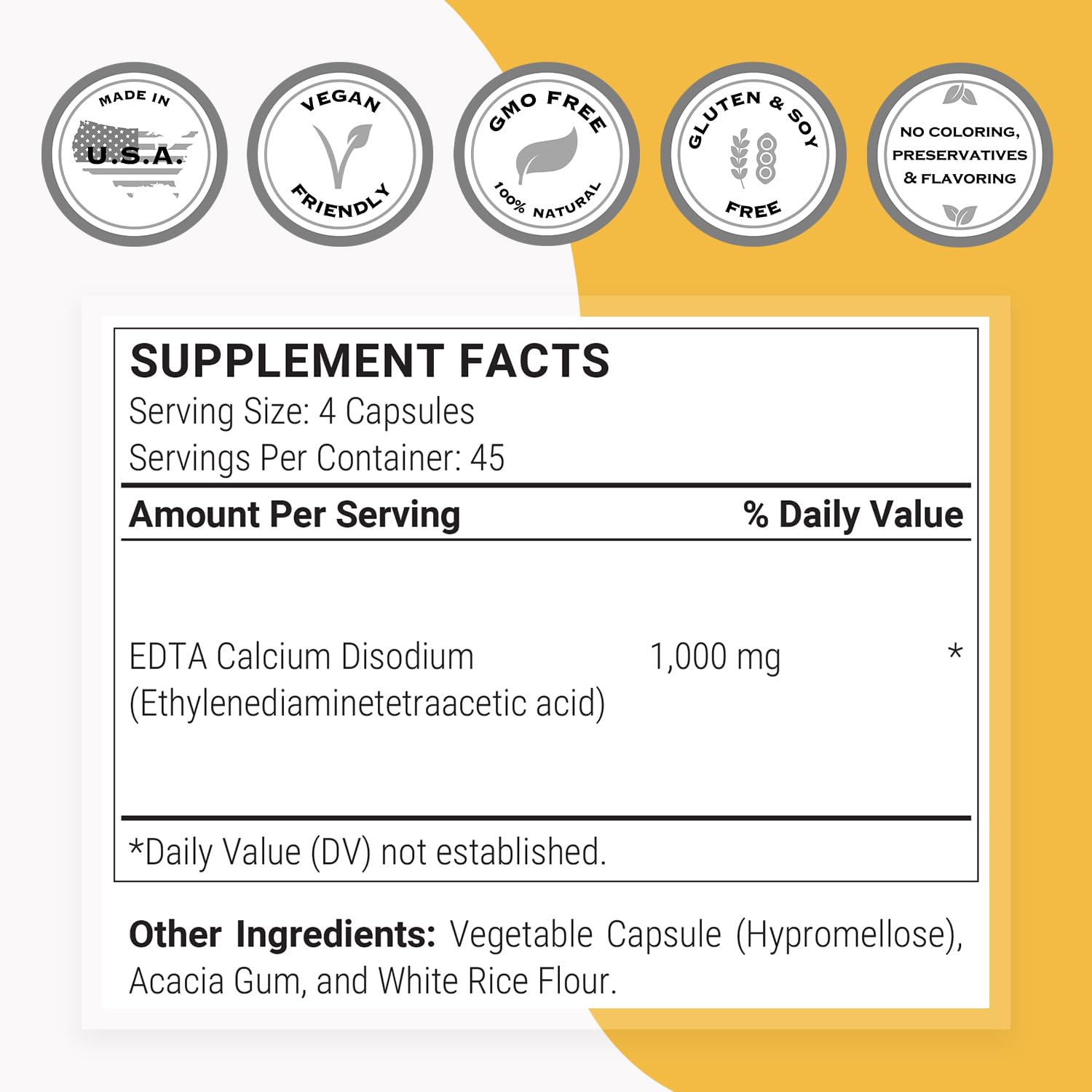 Supersmart EDTA daily-dose design illustrates two capsules per intake