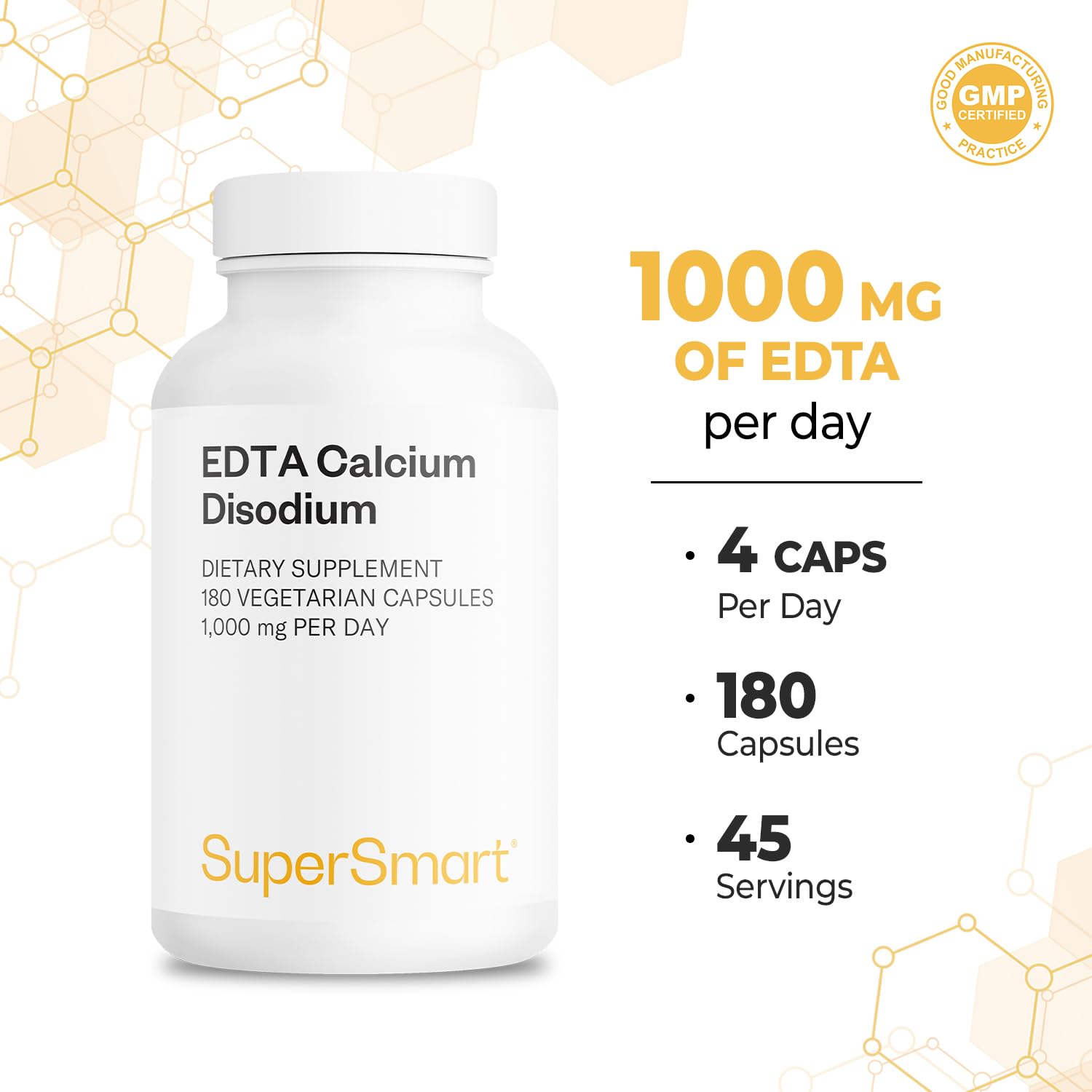 Supersmart EDTA ingredients image highlights acacia gum and white rice flour