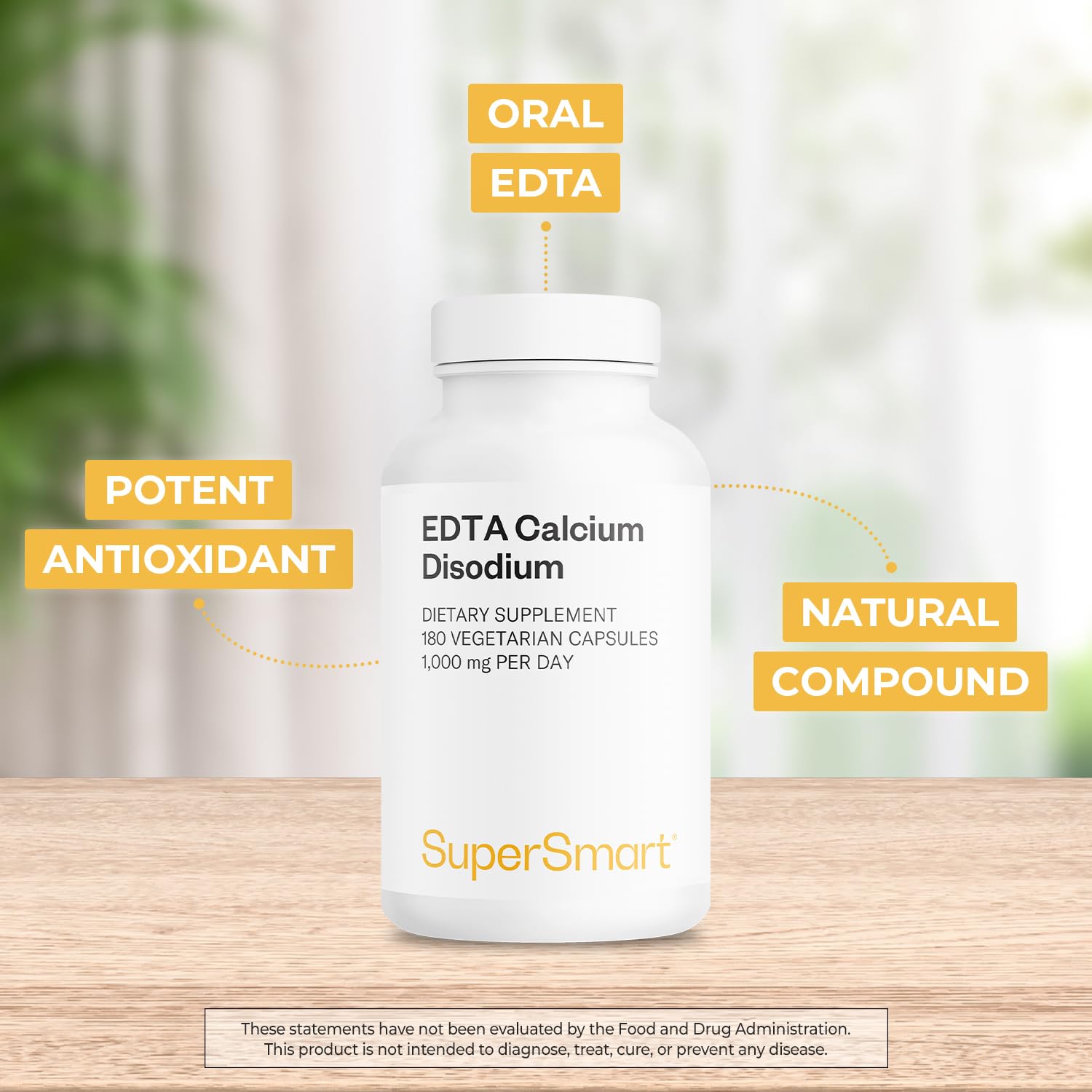Supersmart EDTA label side shows non-GMO and gluten-free notes