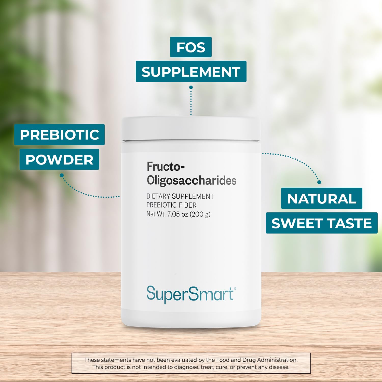 FOS powder dissolving in water with smooth texture and mild sweetness