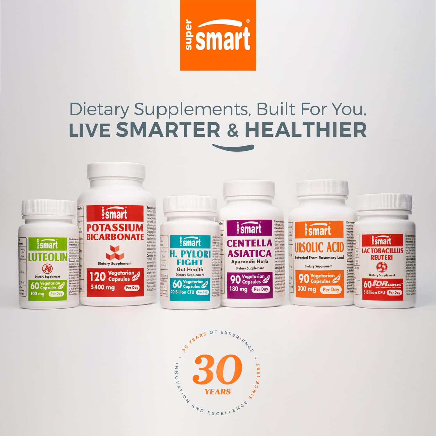 Shelf-ready Supersmart Fructo Oligosaccharides packaging on pantry shelf