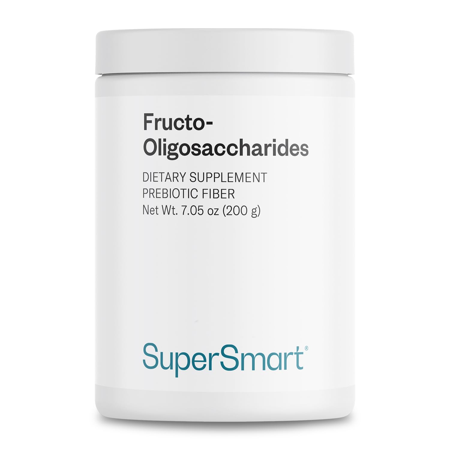 Supersmart Fructo Oligosaccharides powder tub shown for gut health support