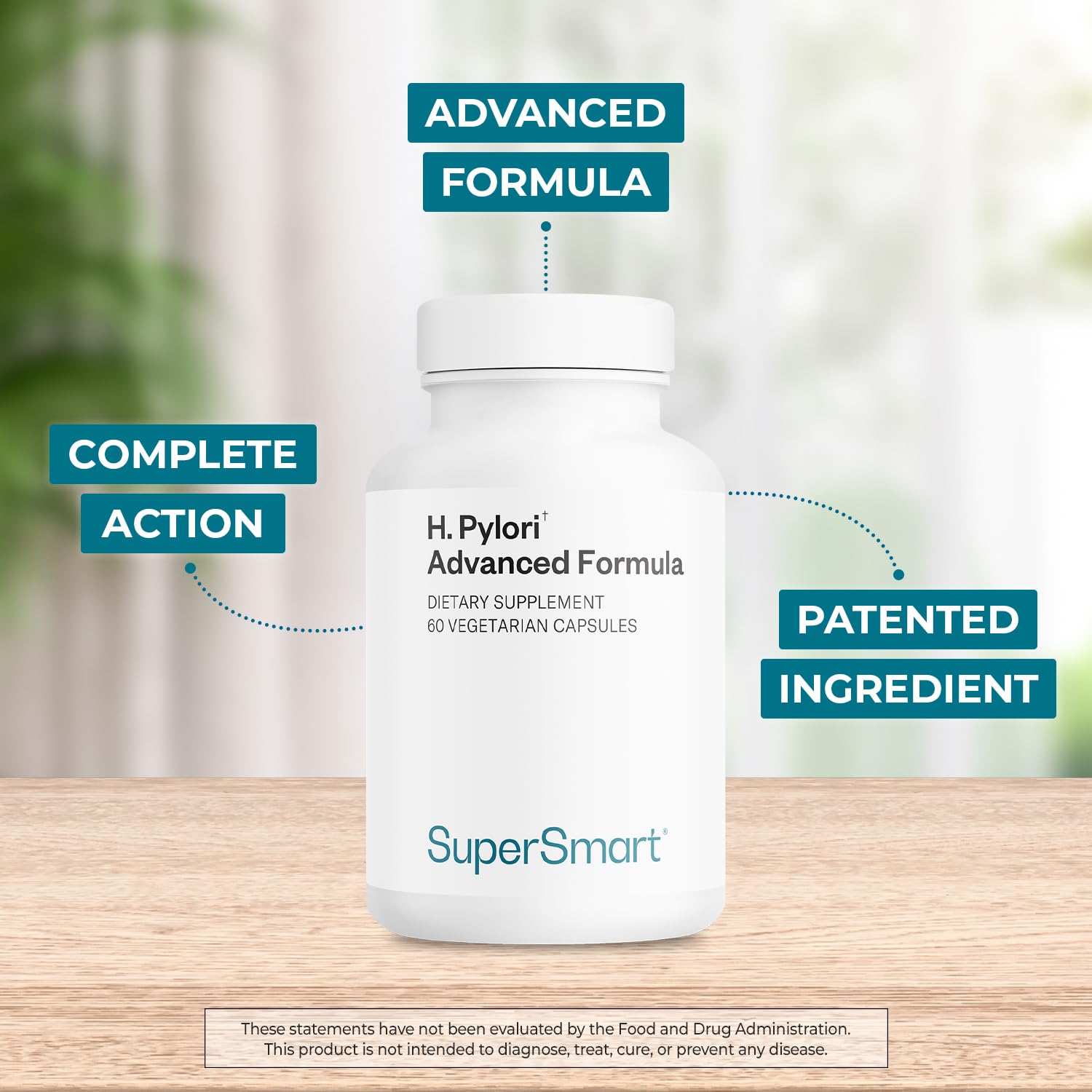 Supersmart H. Pylori Advanced Formula capsules in a vegetarian capsule