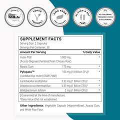 Supersmart H. Pylori Advanced Formula label showing ingredients