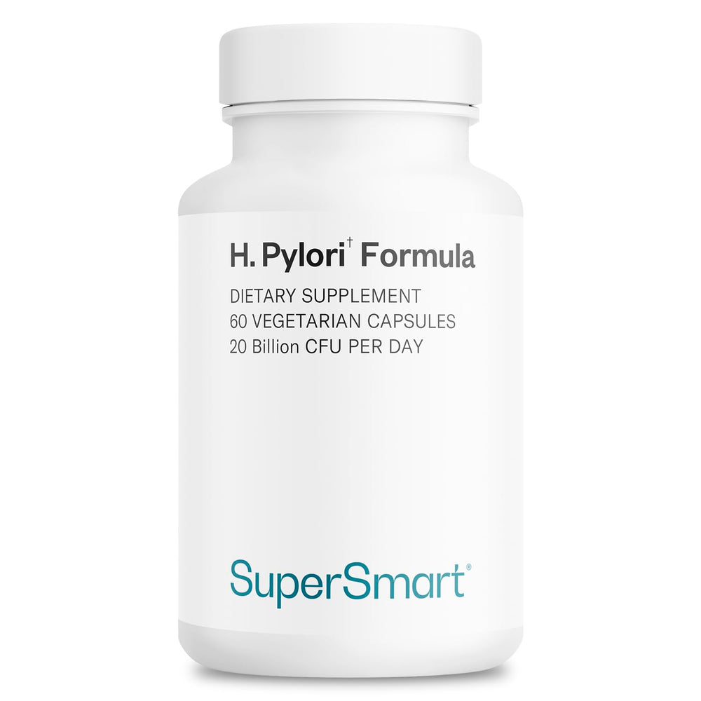 Supersmart H. Pylori Formula bottle front with 60 vegan capsules for daily probiotic support