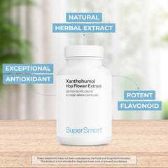 Supersmart hops flower extract capsule close up highlighting flavonoid content