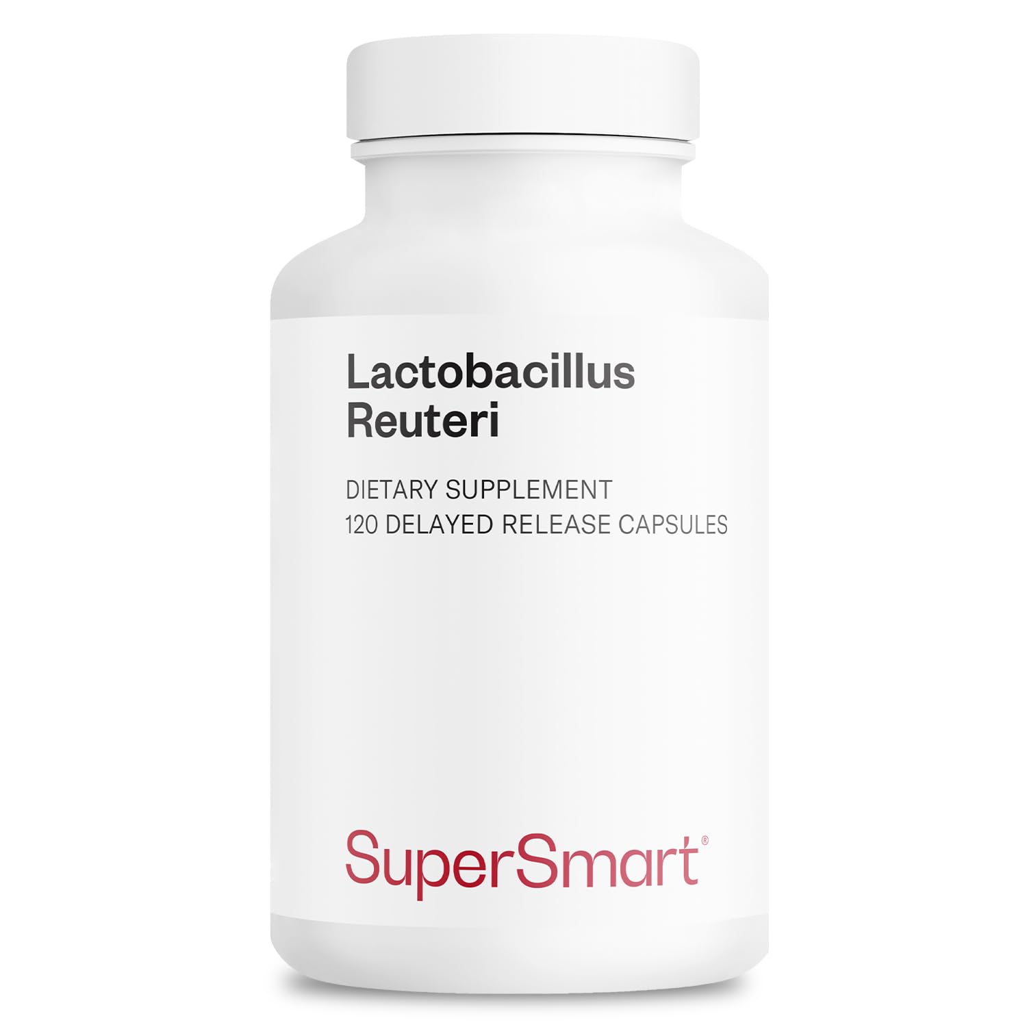 Supersmart Lactobacillus Reuteri 5B CFU bottle for daily gut balance and digestive comfort.