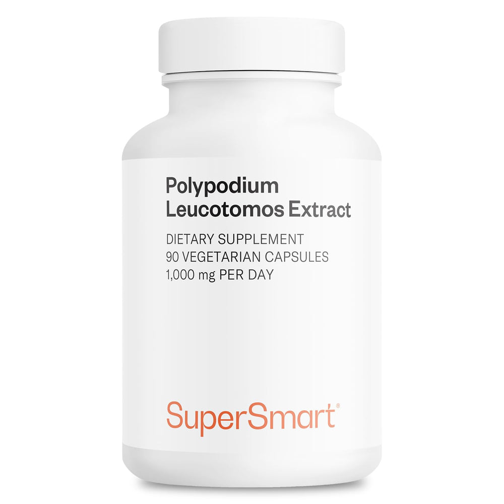 Supersmart PLE capsules bottle showing daily antioxidant support for skin.