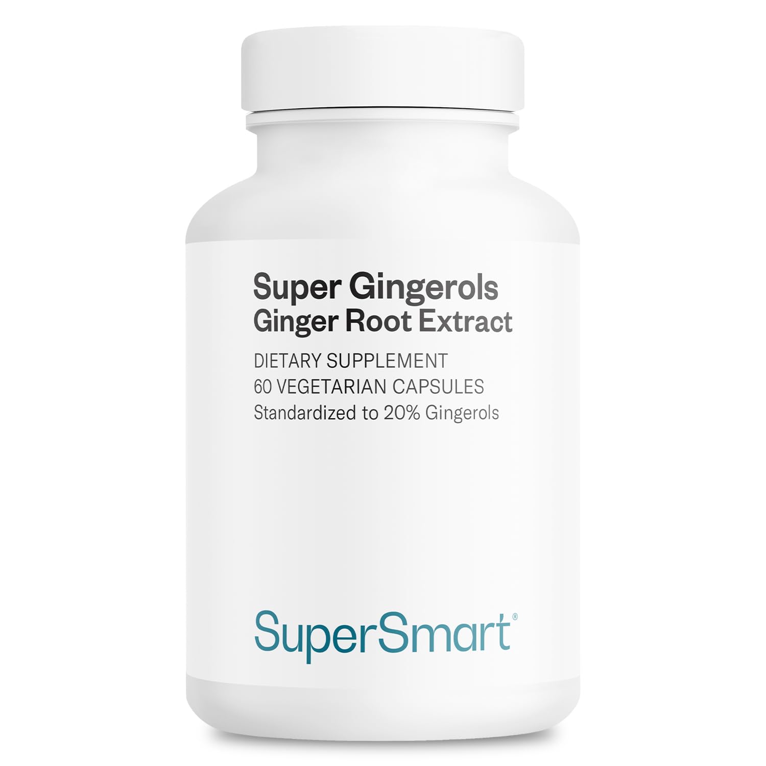 Supersmart Super Gingerols capsules bottle front for convenient daily use