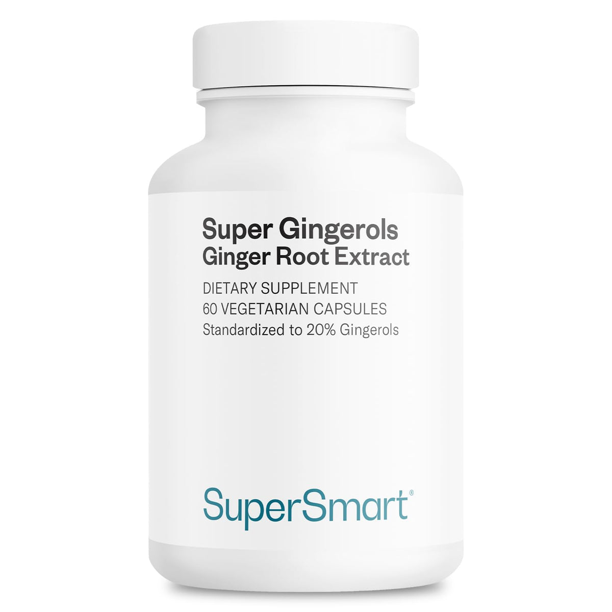 Supersmart Super Gingerols capsules bottle front for convenient daily use