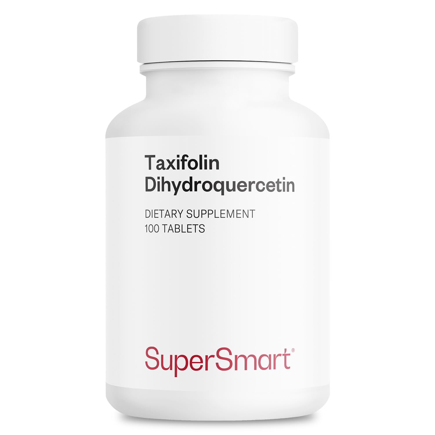 Supersmart taxifolin DHQ bottle front shows daily dose for easy use