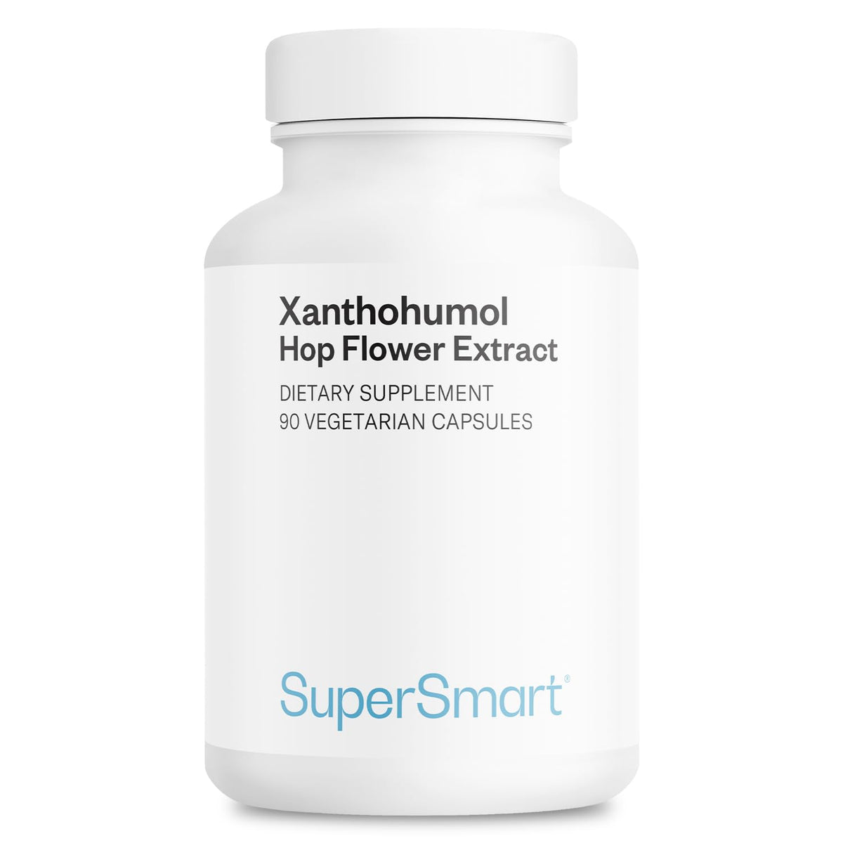 Supersmart Xanthohumol bottle front with antioxidant rich hops extract