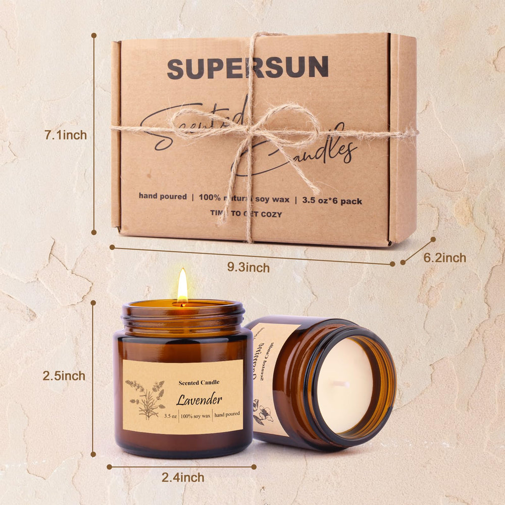 SUPERSUN gift box shows the 6 pack candles ready for gifting