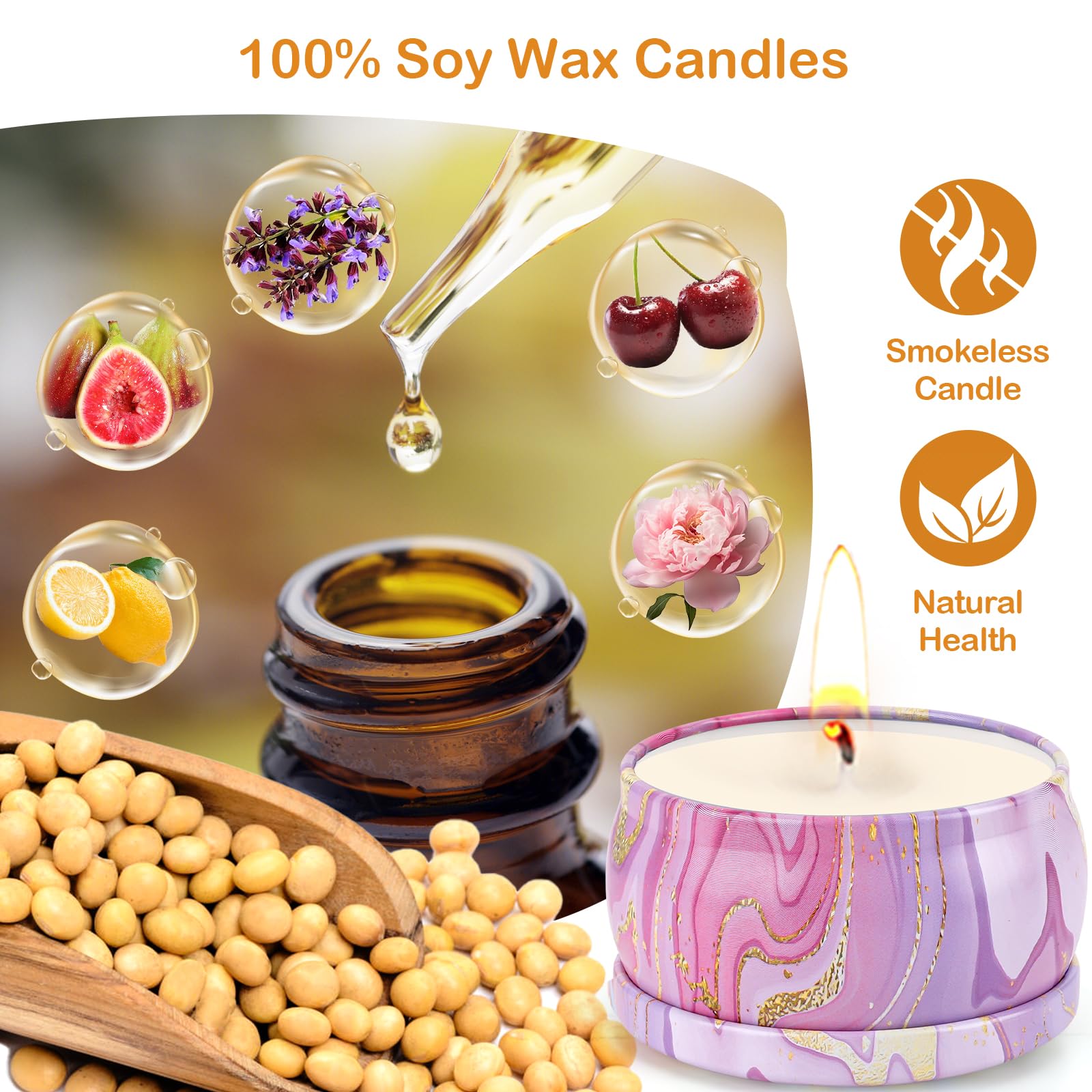 SUPERSUN Peony fragrance candle close-up highlighting floral notes for cozy moments
