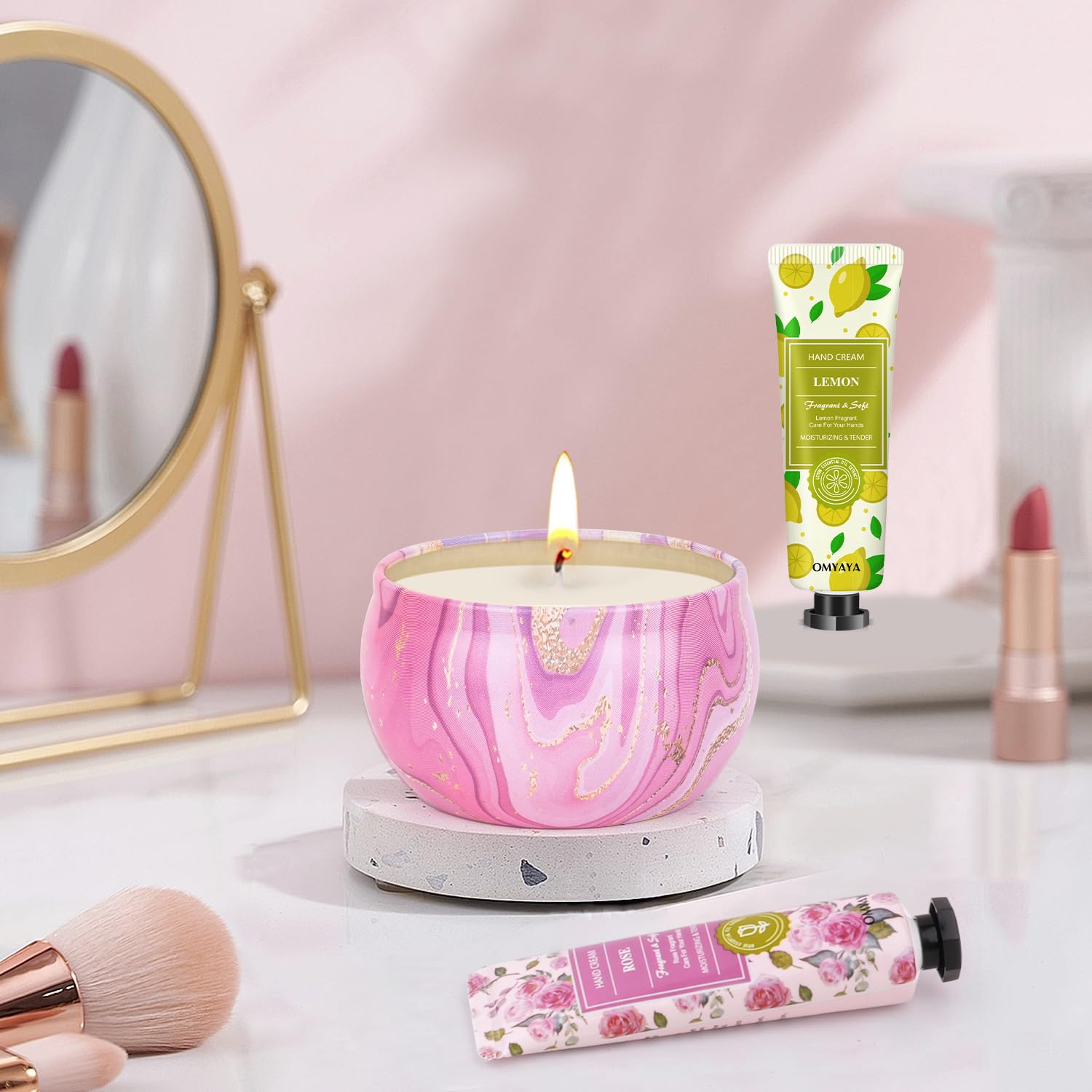 SUPERSUN sage and sea salt candle creates a calming atmosphere.