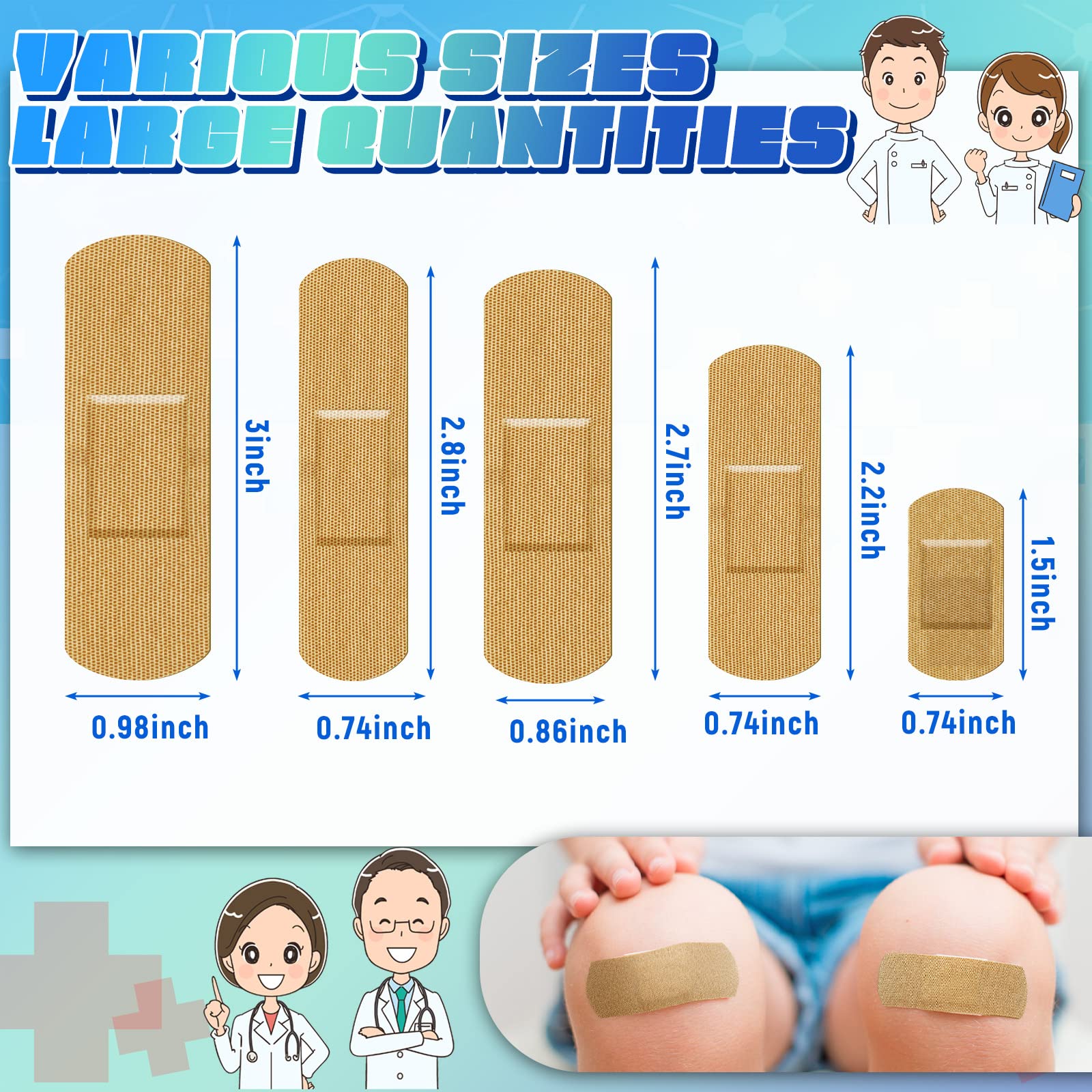 Supervitae fabric bandages with breathable material for comfortable protection.