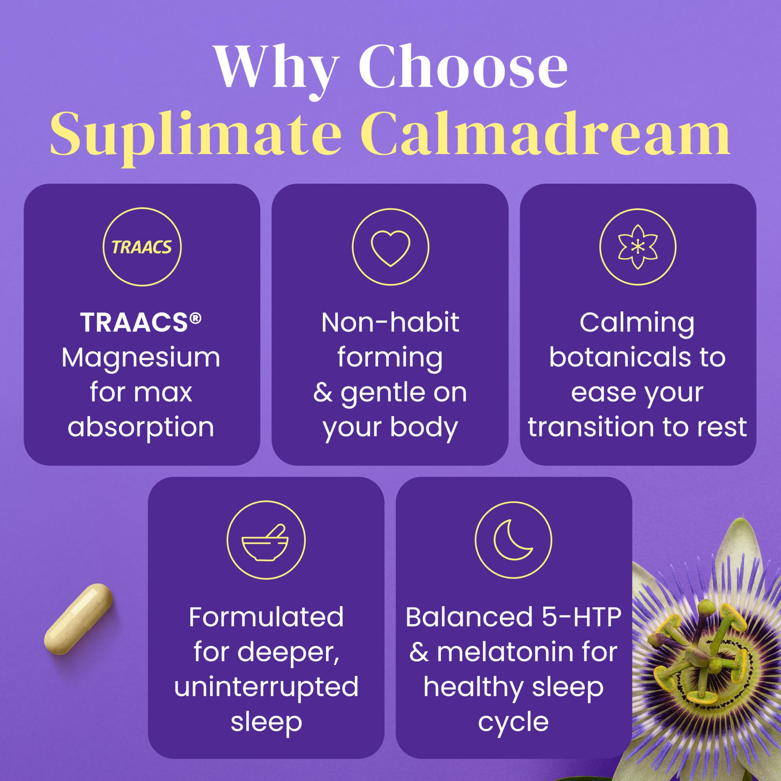 SUPLIMATE GABA and 5-HTP support calm sleep cycles