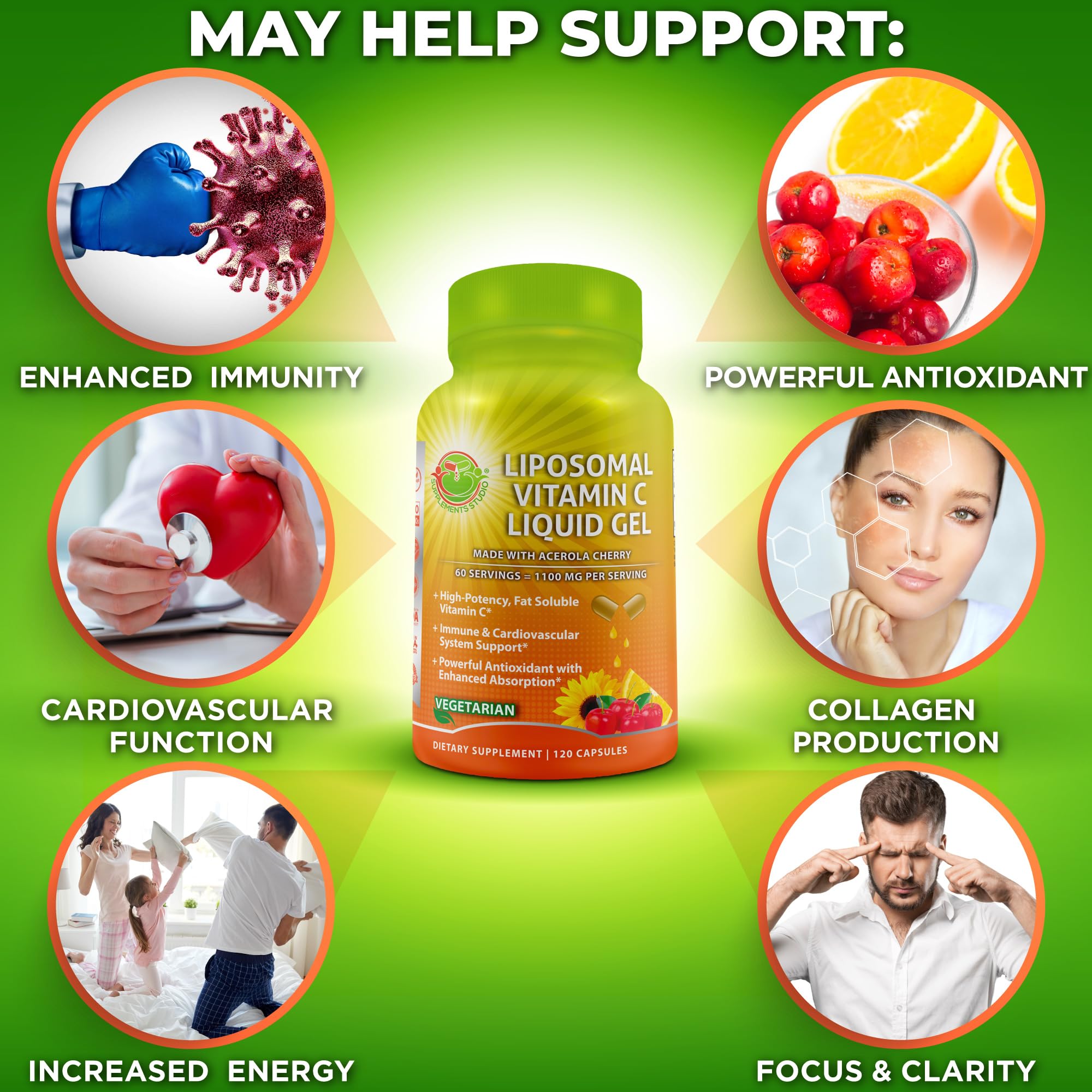 SUPPLEMENTS STUDIO filler-free vitamin C capsules for daily wellness