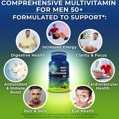 SUPPLEMENTS STUDIO men's daily multivitamin 50+ eye health blend with lutein and zeaxanthin.