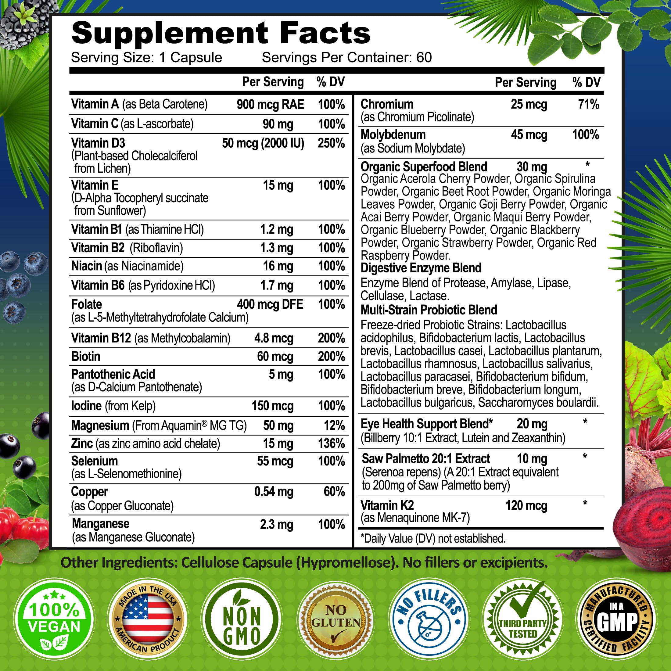 SUPPLEMENTS STUDIO men's daily multivitamin 50+ made in USA bottle signals quality.