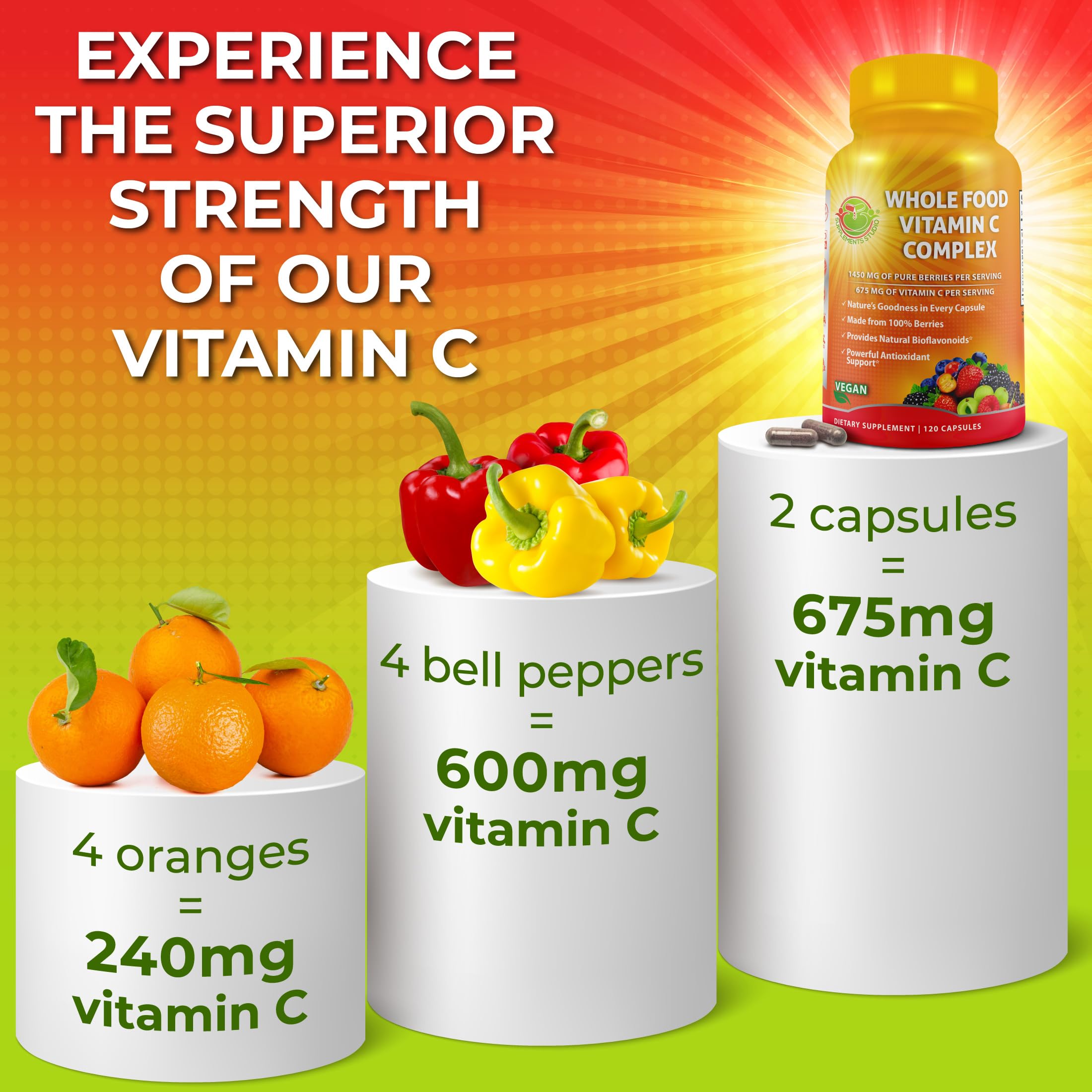 Supplements Studio organic berry blend highlights natural vitamin sources for daily vitality