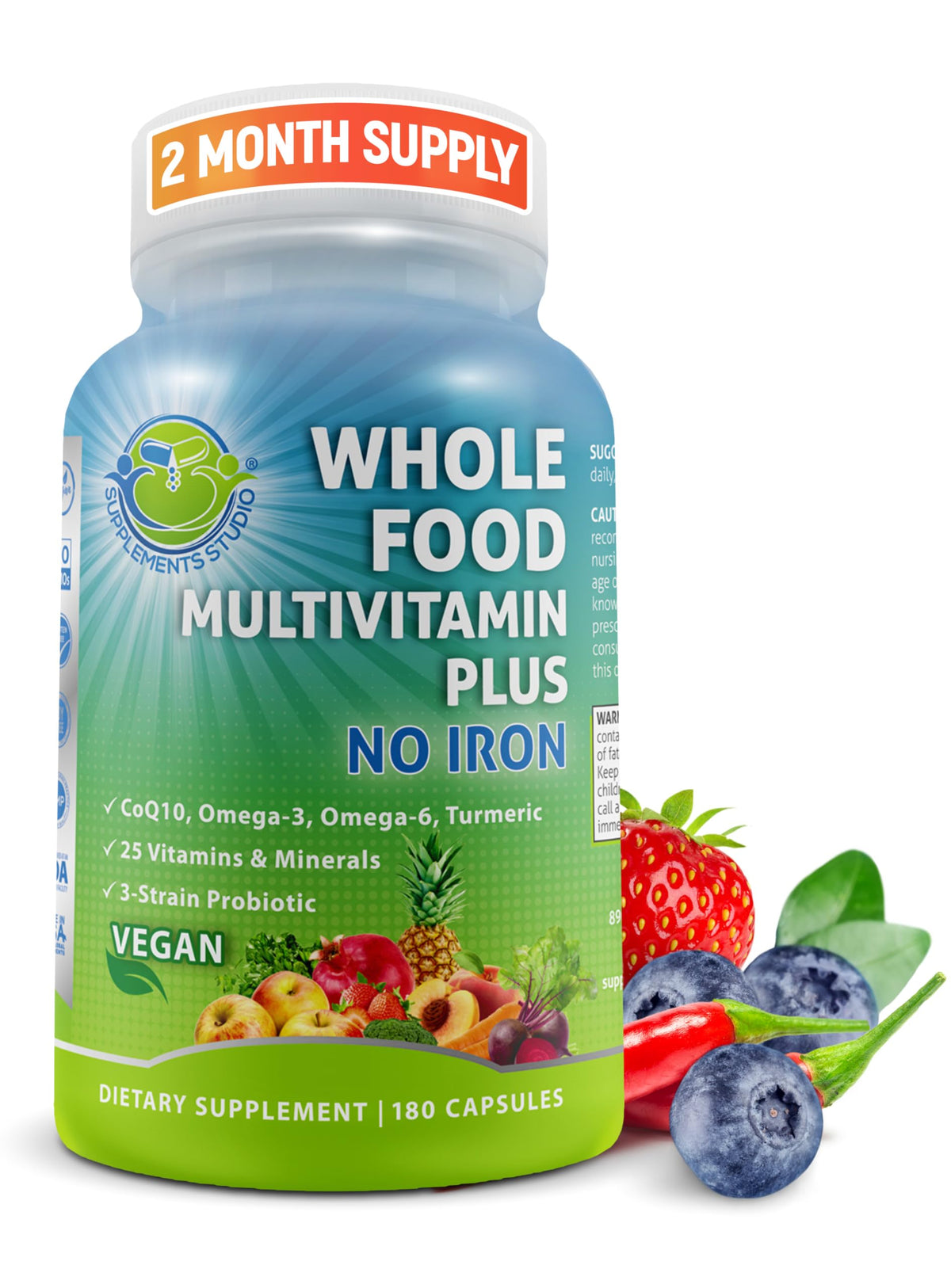 SUPPLEMENTS STUDIO vegan multivitamin bottle front view for daily wellness support