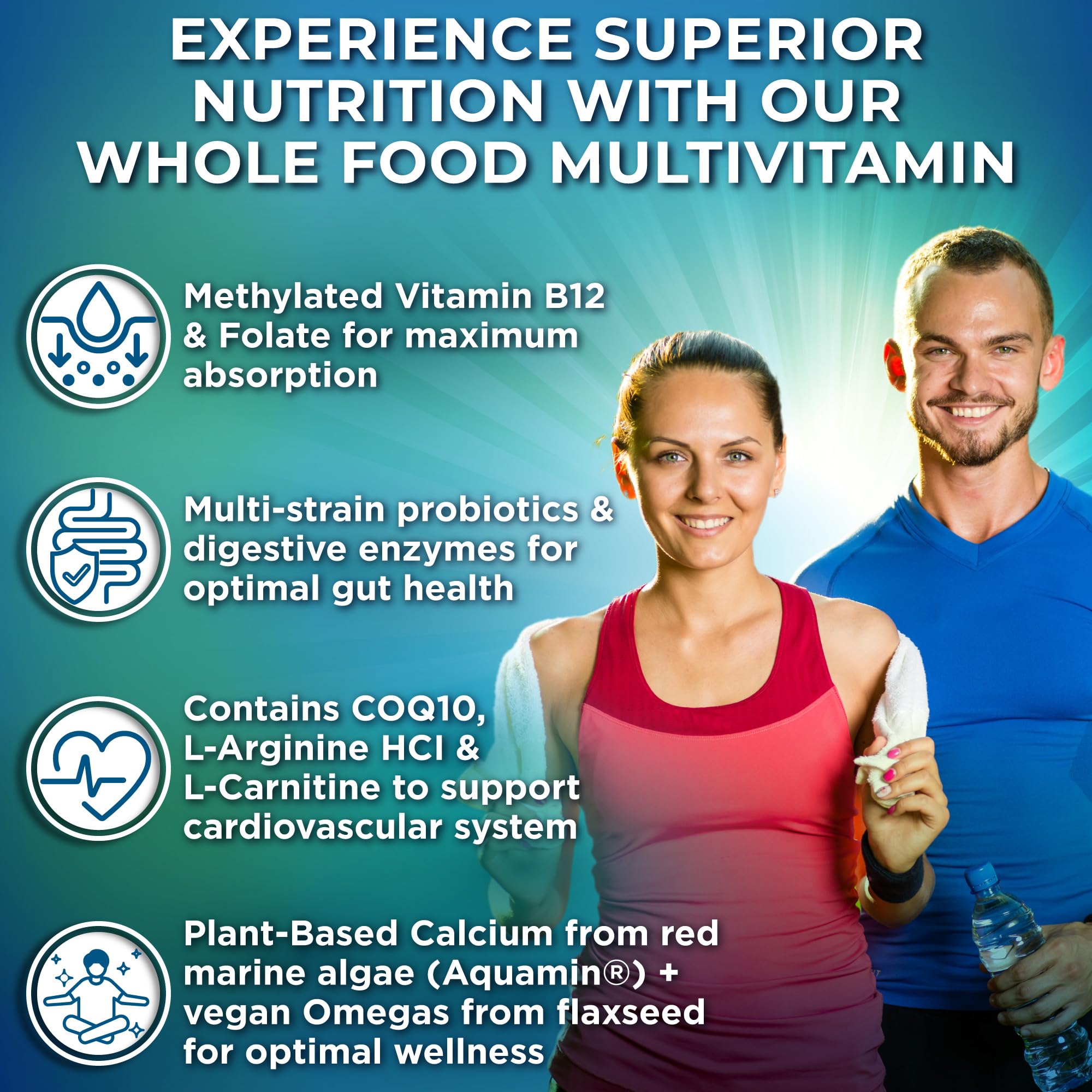 SUPPLEMENTS STUDIO vegan multivitamin label close-up highlights methylated B vitamins