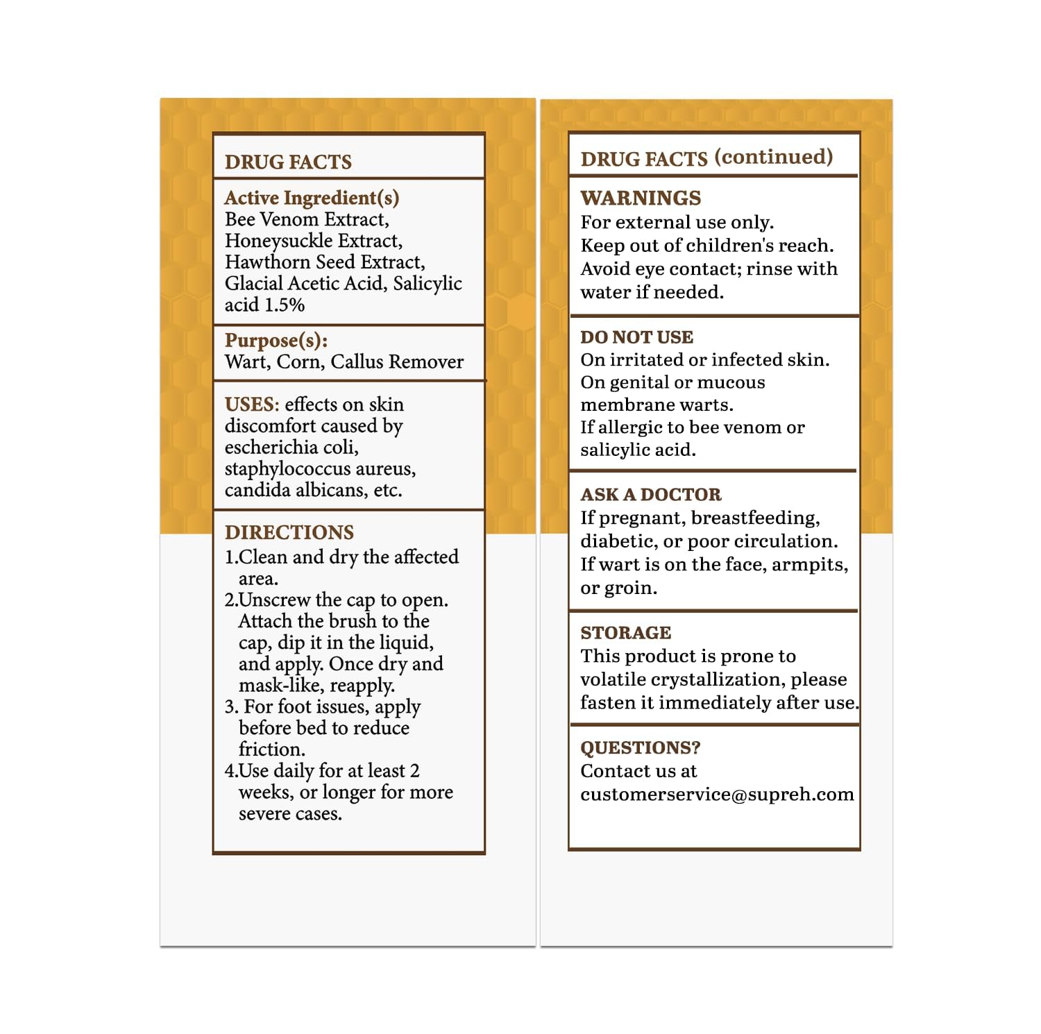 SupreH salicylic acid wart remover solution bottle focusing on exfoliation benefits.
