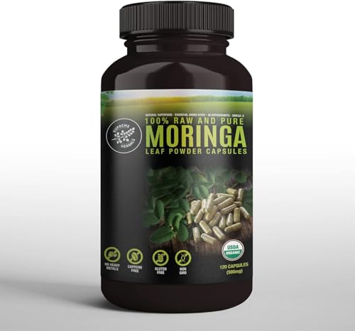 Supreme Herbals Moringa capsules closeup reveals capsule texture and purity.
