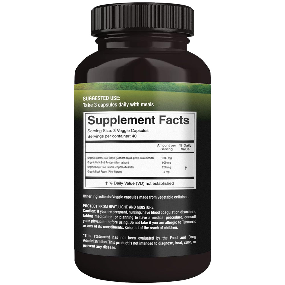 Supreme Herbals turmeric capsules closeup highlights 500 mg potency