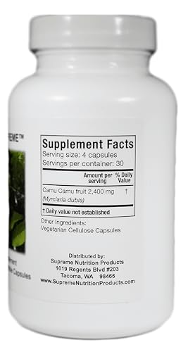 Supreme Nutrition Camu Supreme capsules, easy-to-swallow vegetarian capsules for everyday wellness