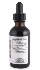 Elderberry tincture label showing ingredients and cGMP quality standards