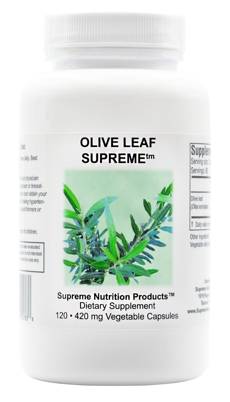 Supreme Nutrition Olive Leaf Supreme bottle with capsules for daily wellness
