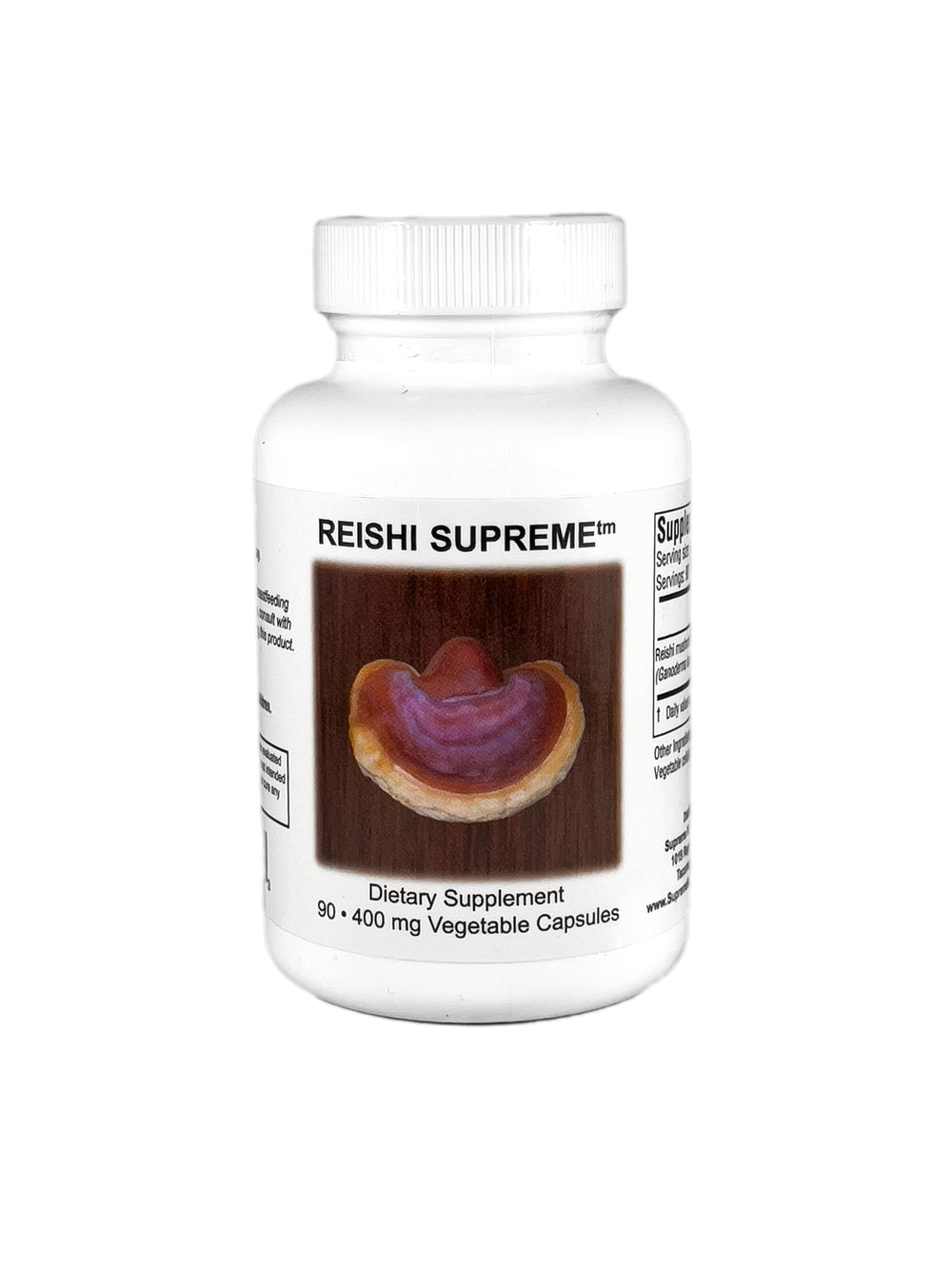 Supreme Nutrition Products Reishi Supreme bottle with pure capsules for a convenient daily ritual.