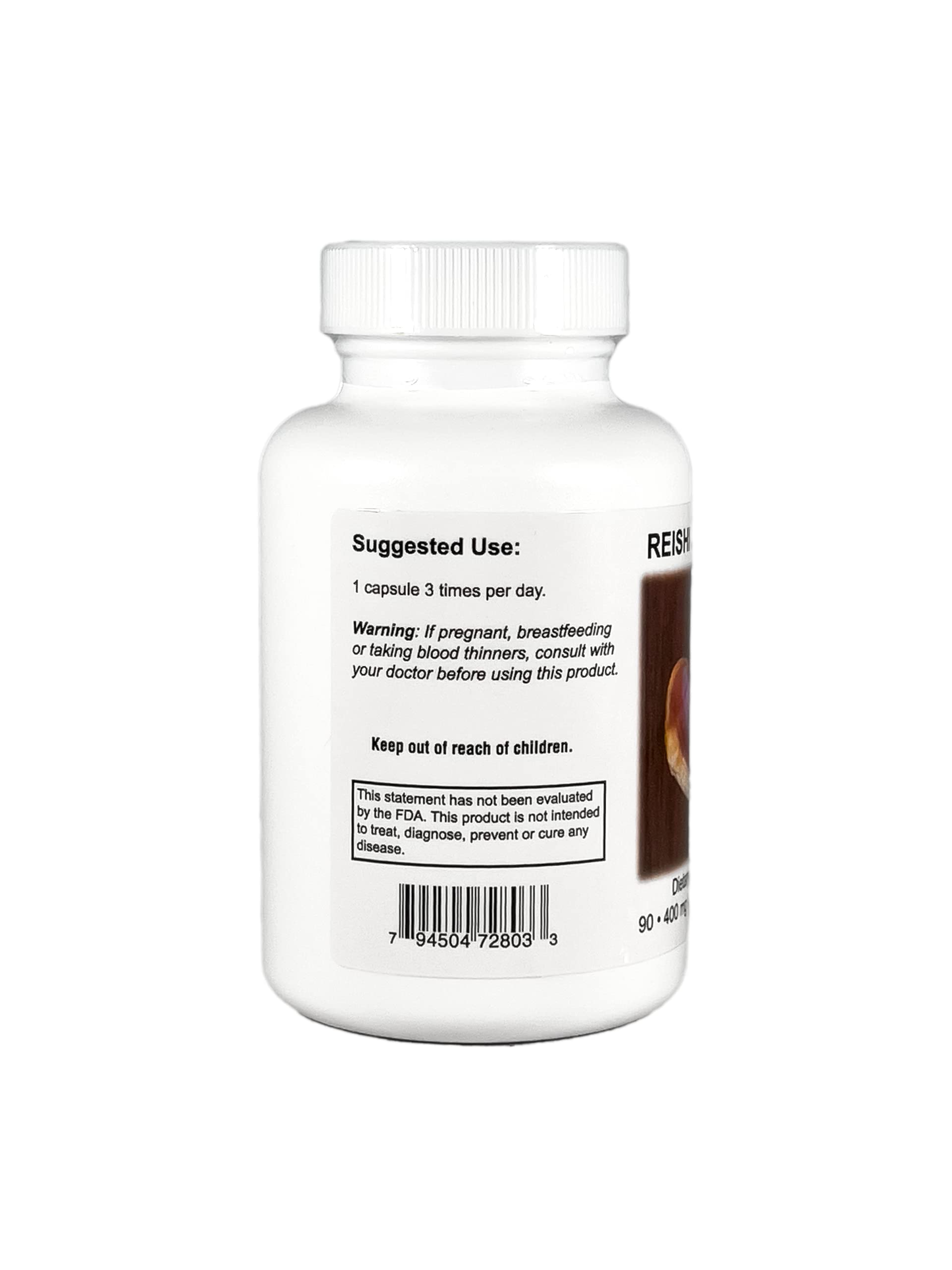 Closeup of Supreme Nutrition Products Reishi Supreme capsules highlights no fillers or binders.