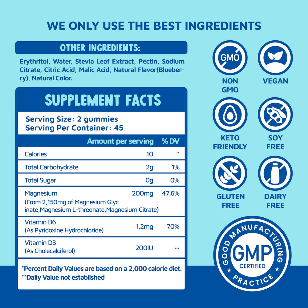 Sups Nature Magnesium Glycinate Gummies non-GMO label reinforces safety and quality.