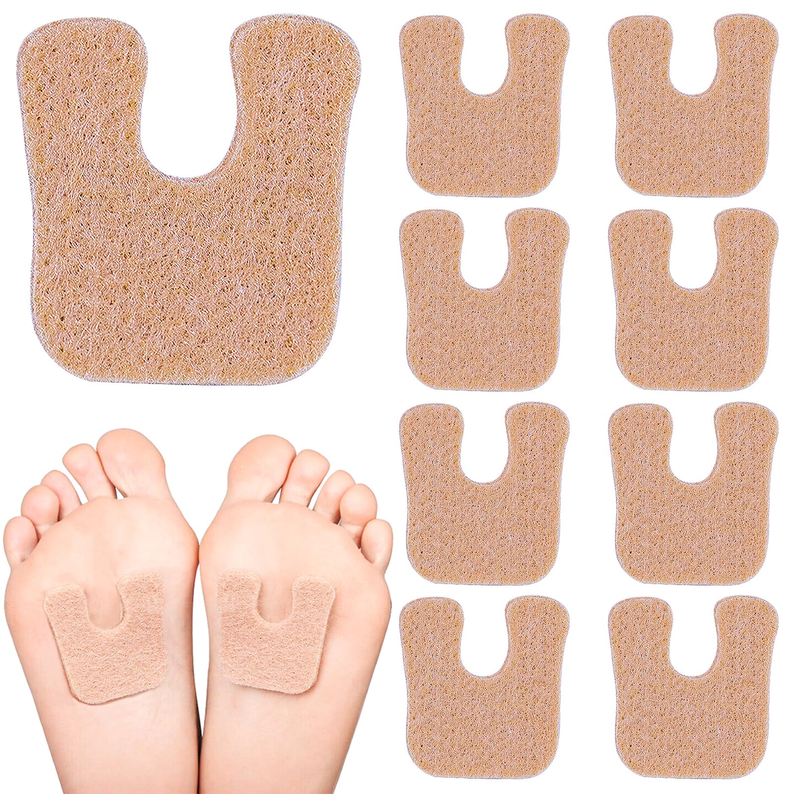 Suptizizkz U-shaped forefoot pad close-up showing soft felt cushioning.