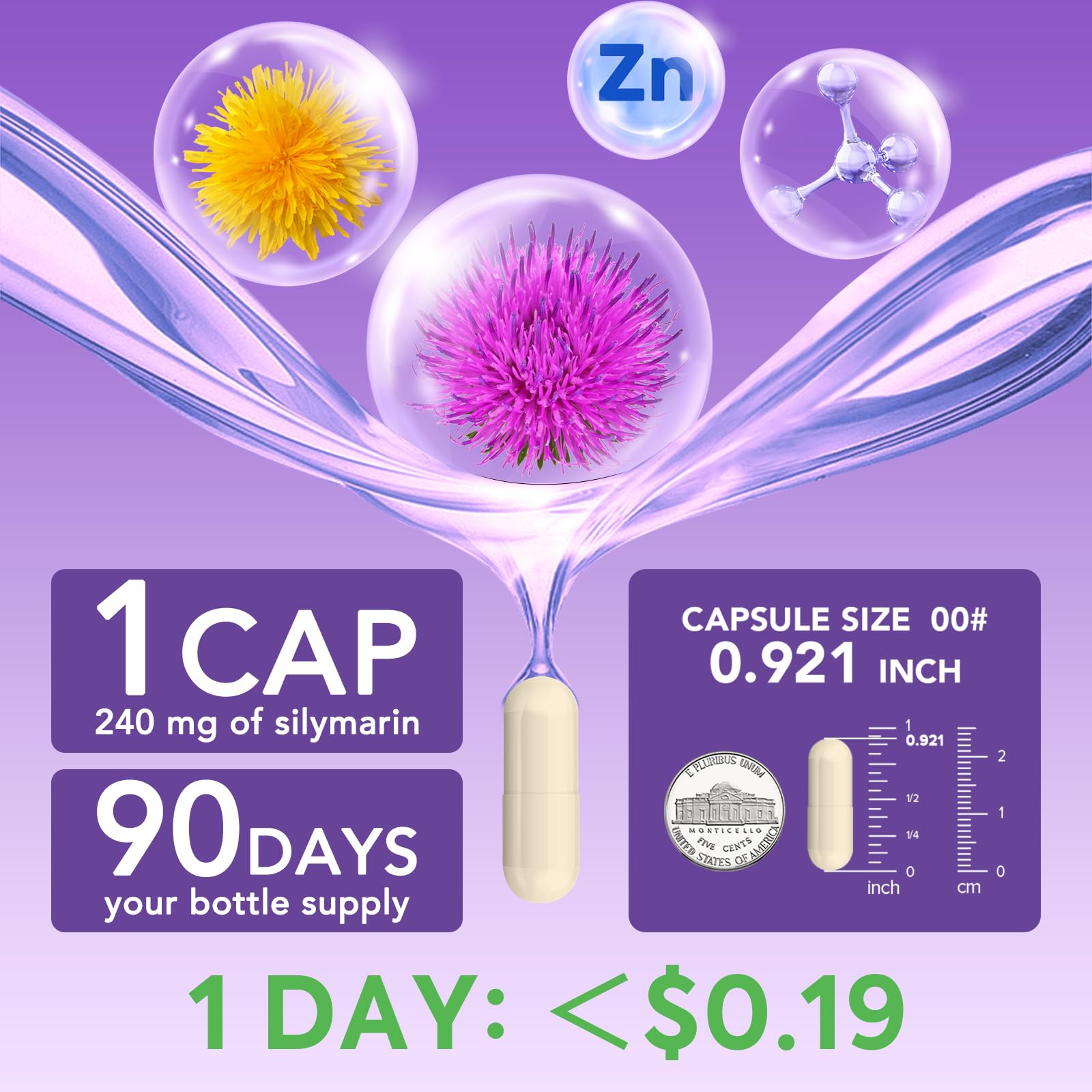 Surebounty choline zinc formulation, captures supplement matrix for potential nutrient synergy.