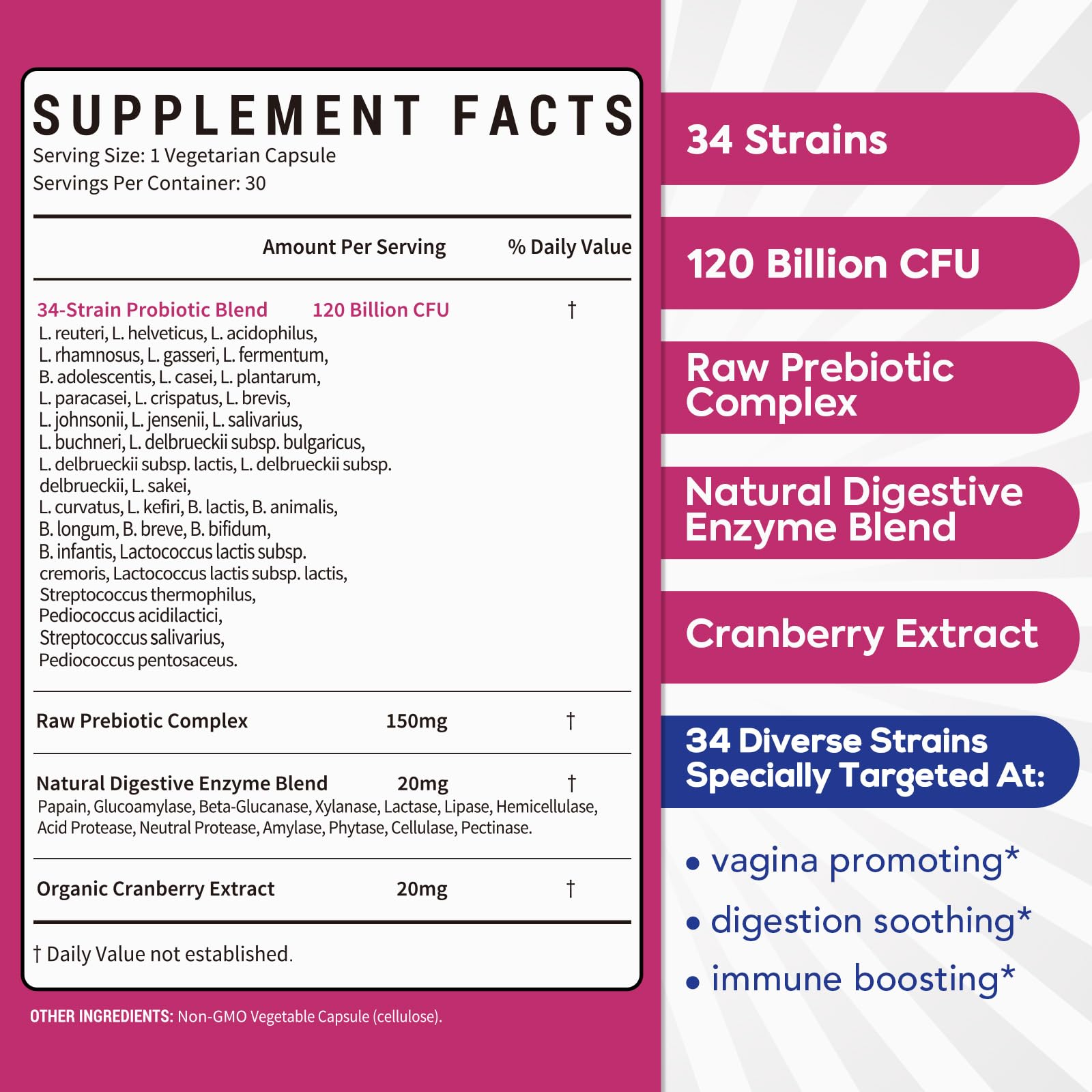 Surebounty Probiotics for Women capsule closeup for easy daily use