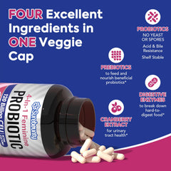 Surebounty Probiotics for Women with cranberry and prebiotics for balanced flora and urinary health