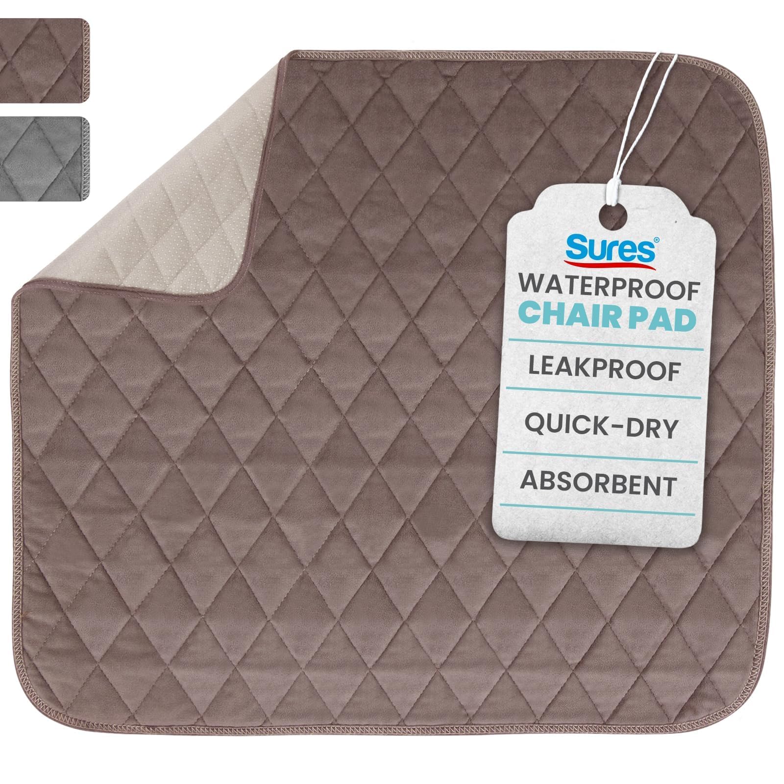SURES waterproof chair pad overview showing 22x21 inches for versatile protection