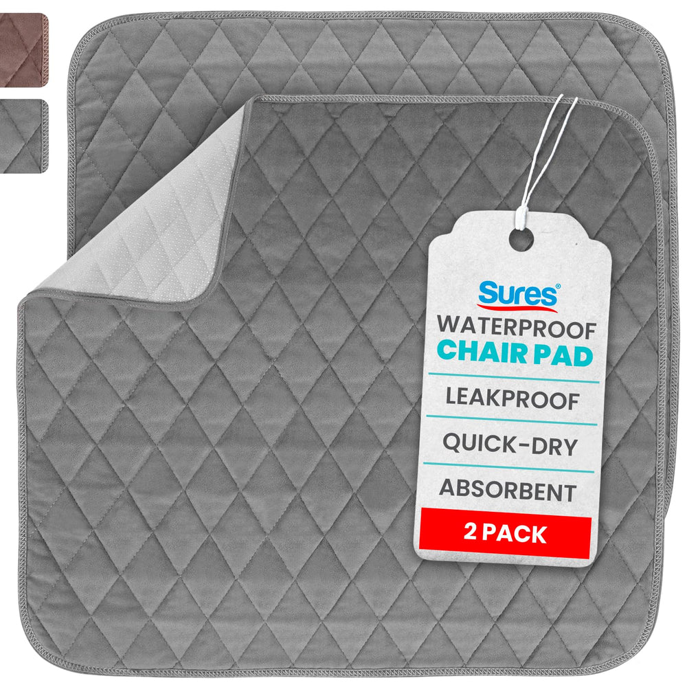 Sures waterproof chair pad top view protects chairs and furniture from spills.