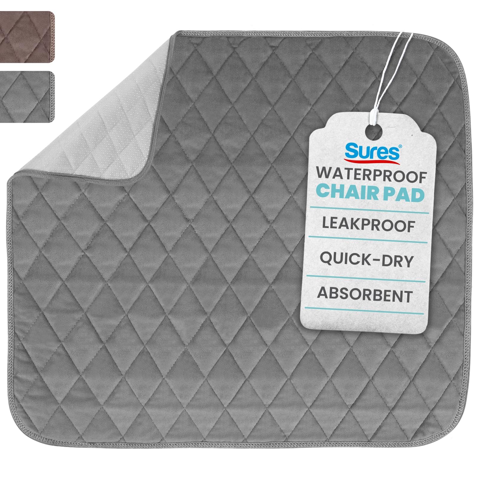 Sures Waterproof Chair Pad front view protects seating from spills